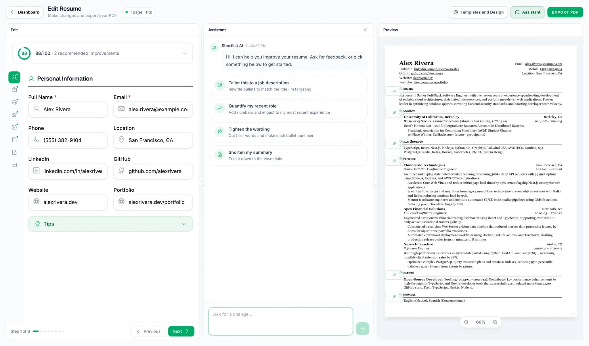 The AI resume builder that writes it with you