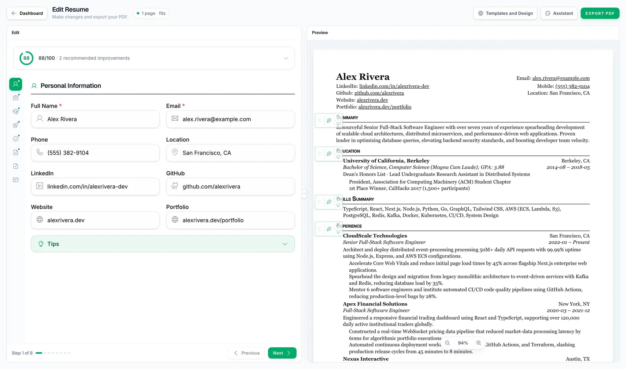 A tailored resume for every job you want