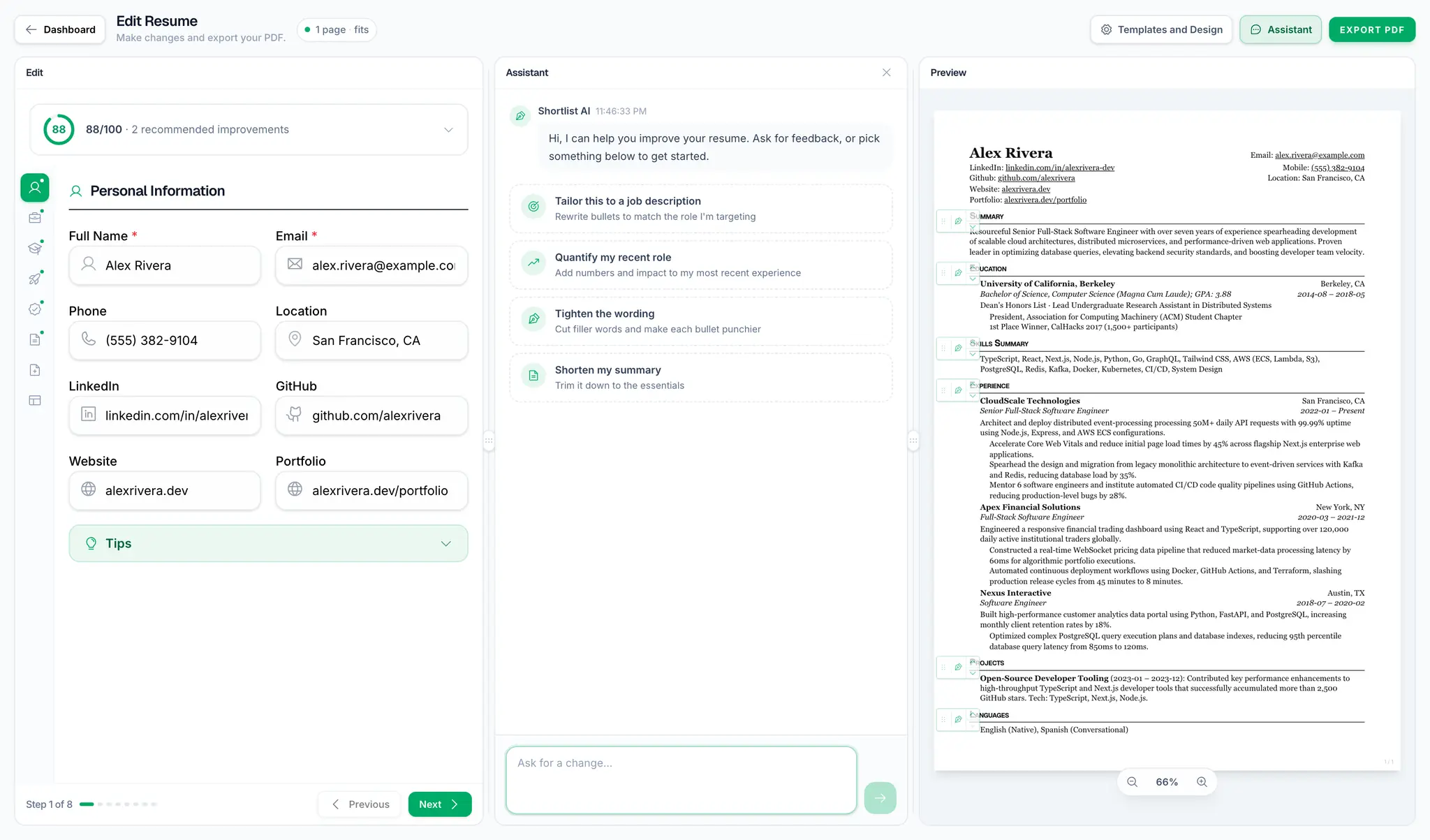 The AI resume builder that writes it with you