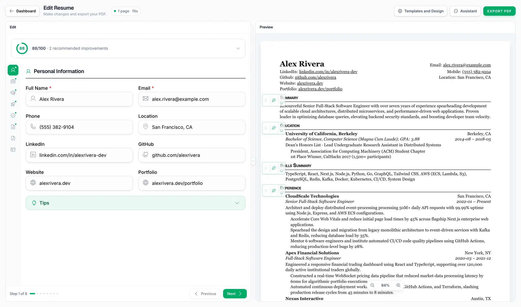 A tailored resume for every job you want